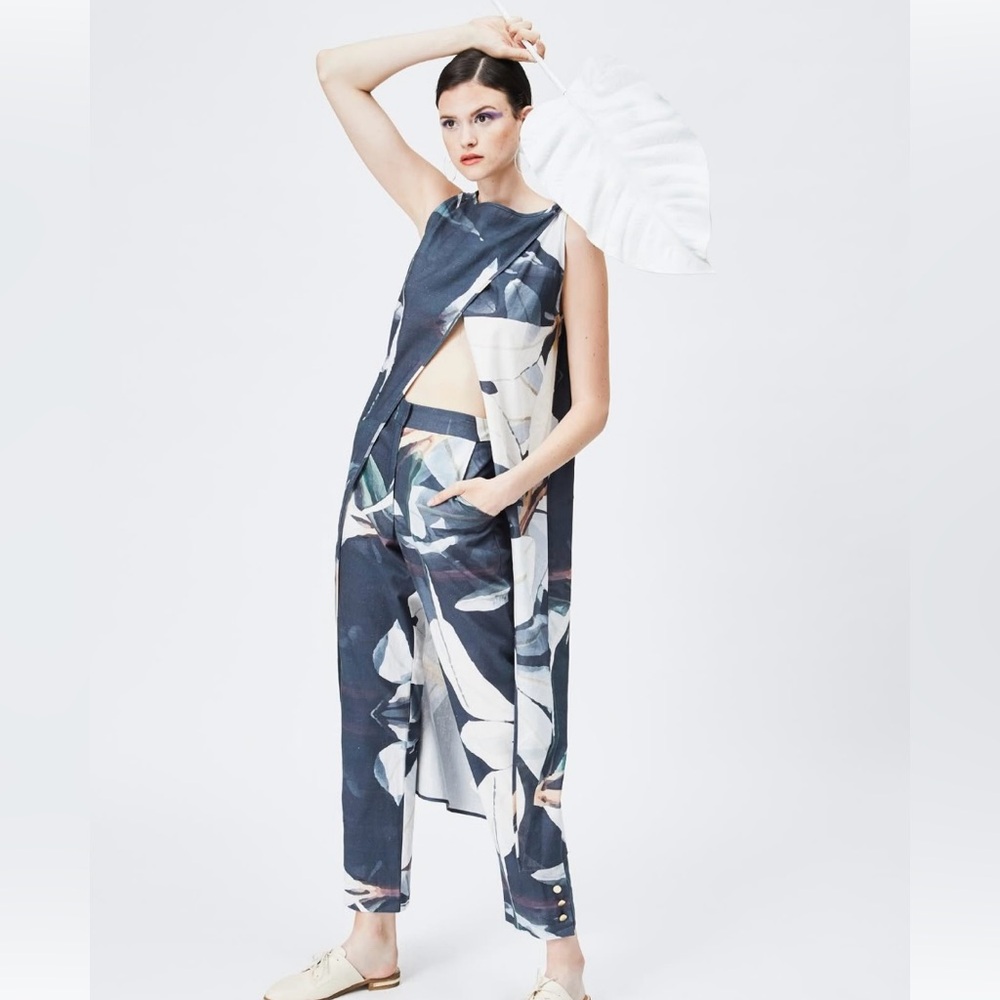 Anthropologie Rowan botanical Split Back High & Low‎ Top Size L NWT by Ellender
